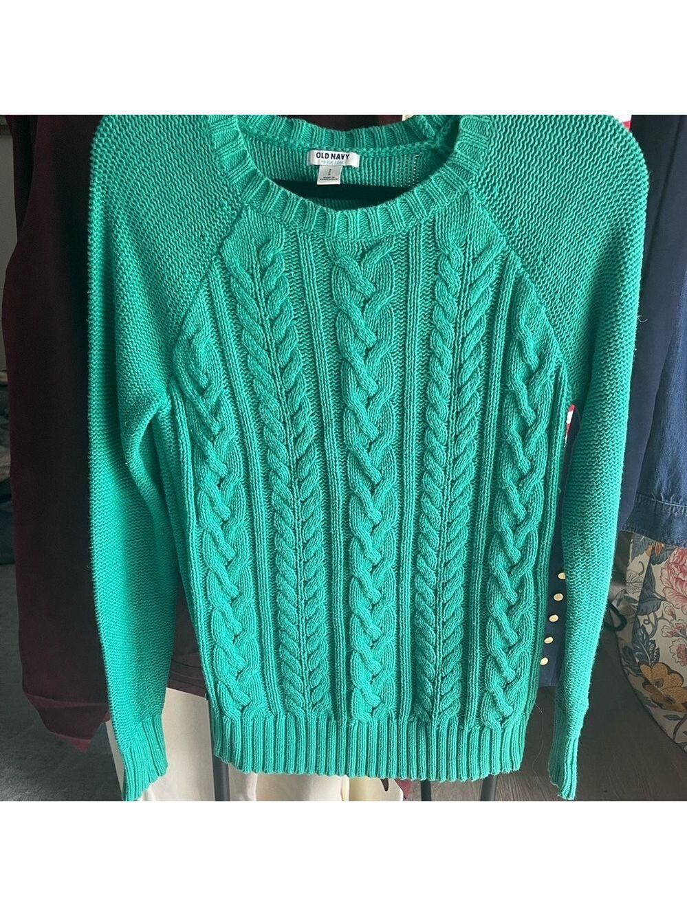 Old Navy Teal Cable Knit Sweater